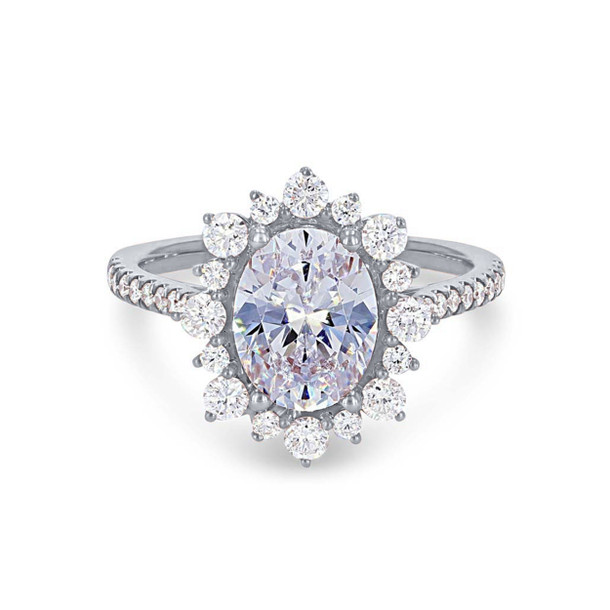 Alternating Diamond Halo Engagement Setting