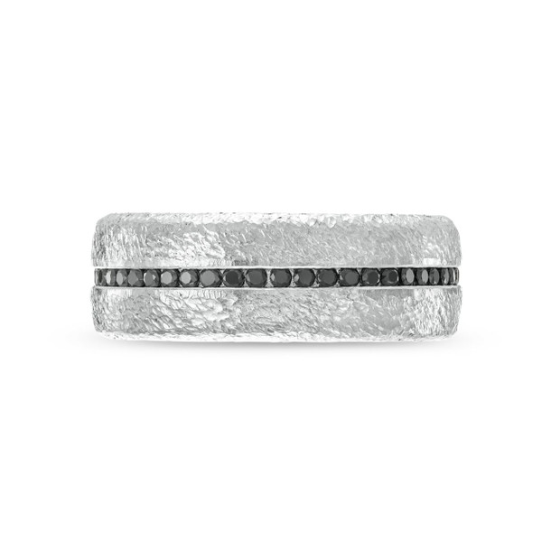 Simon G. Black Diamond Textured 8mm Wedding Band