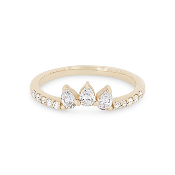 True Romance Contour Pear and Round Diamond Wedding Band