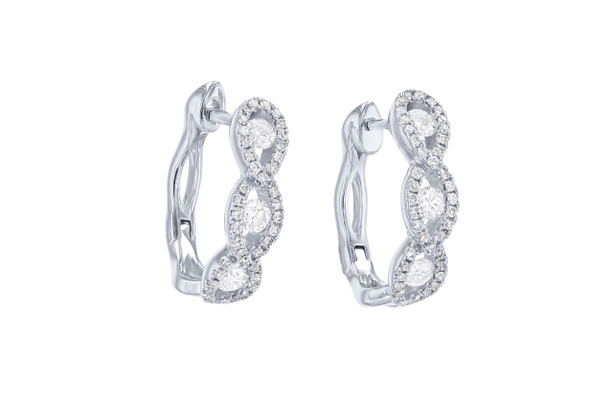 Diamond Twist Hoop Earrings