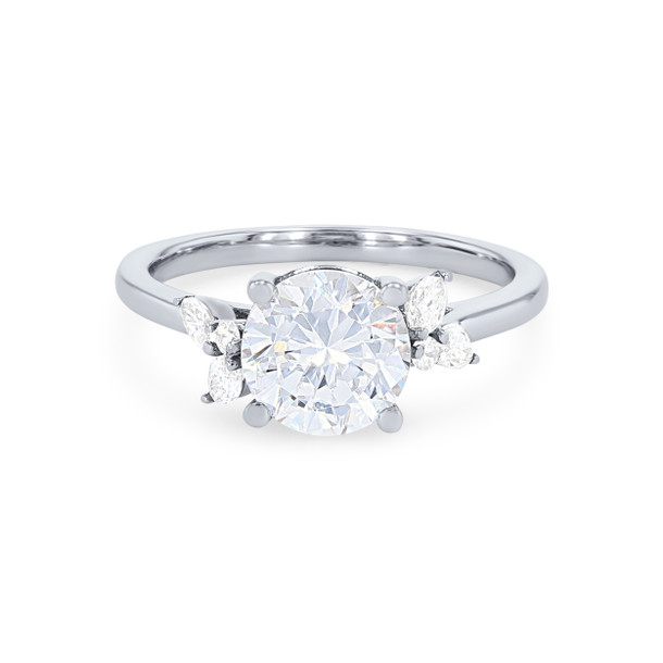 Offset Marquise and Round Diamond Engagement Setting