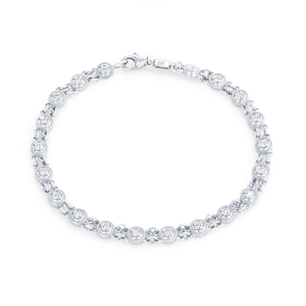 Milgrain Bezel Link Diamond Bracelet