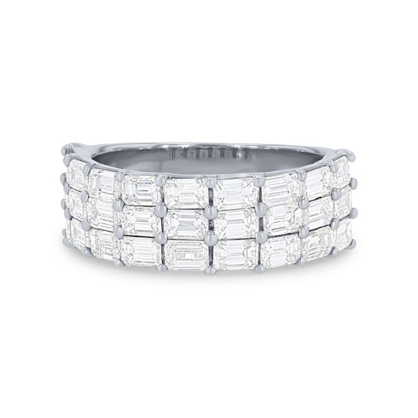 Three-Row Emerald Diamond Band