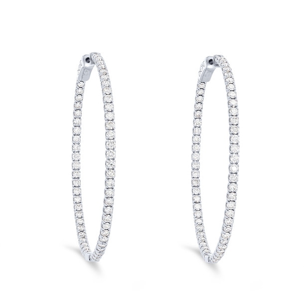 Diamond Hoop 1.75 inch Earrings