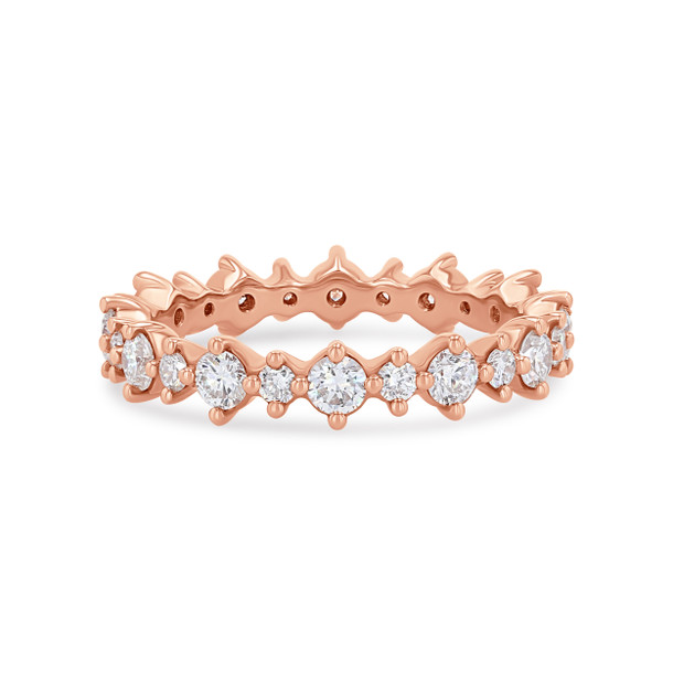 Alternating Diamond Kite Prong Eternity Band