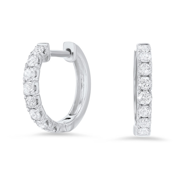 Diamond Huggie Hoop Earrings