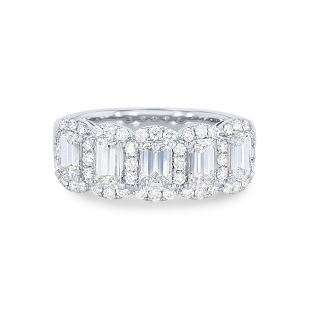 Emerald Diamond Halo Ring