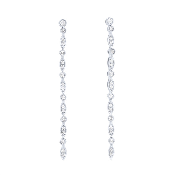 Marquise Frame Diamond Drop Earrings