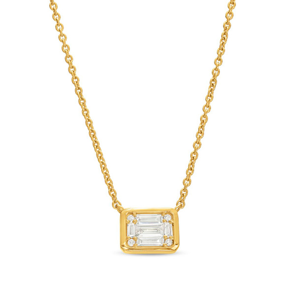 Petite Bezel Diamond Mosaic Pendant