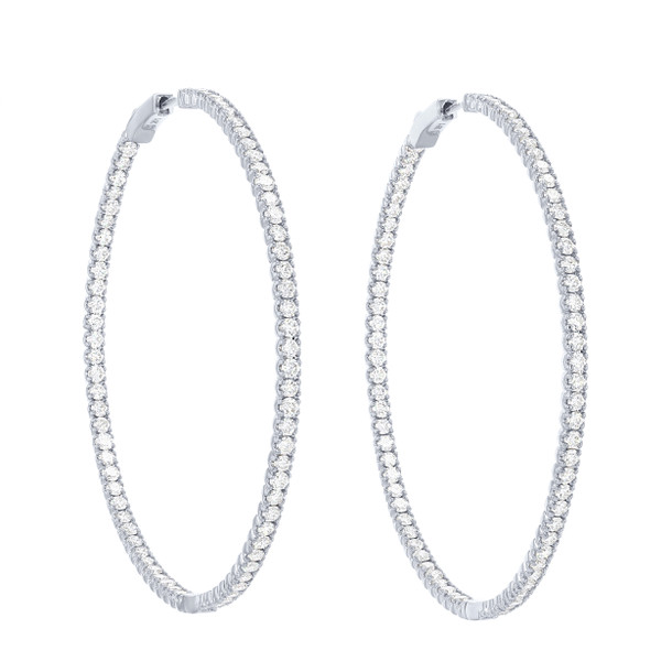 Two Inch Diamond Hoop Earrings
