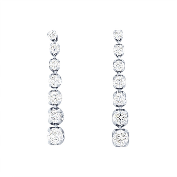 Graduated Seven Stone Drop Earrings