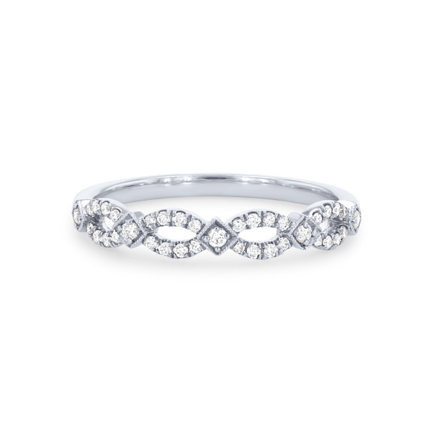 Milgrain Accent Twist Diamond Wedding Band