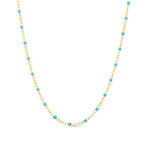Turquoise Enamel Accent Station Necklace
