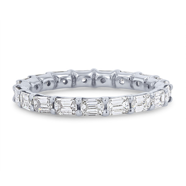 Horizontal Emerald Diamond Eternity Band