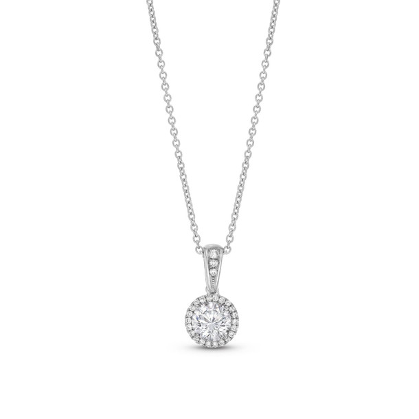Diamond Halo Pendant Necklace