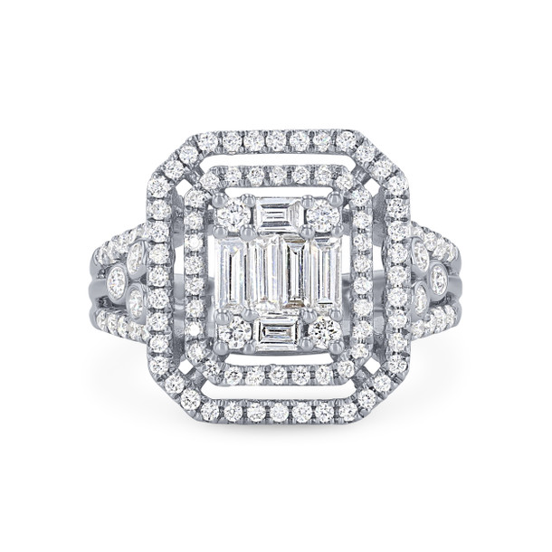 Diamond Mosiac Double Halo Ring