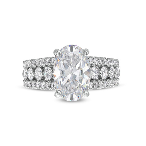 Three-Row Diamond Luxury Engagement Setting By Diamonds Direct Designs