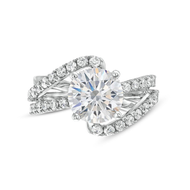 Three-Row Swirl Diamond Luxury Engagement Setting By Diamonds Direct Designs