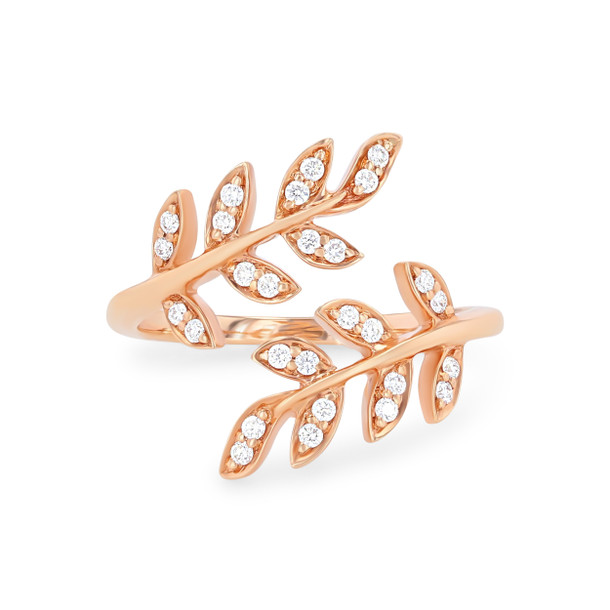 Simon G. Floral Leaf Diamond Ring