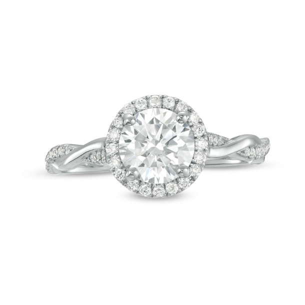 Halo Twist Half Diamond Engagement Setting By Diamonds Direct Designs