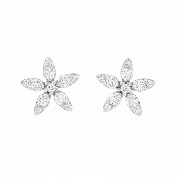 Flower Diamond Stud Earrings