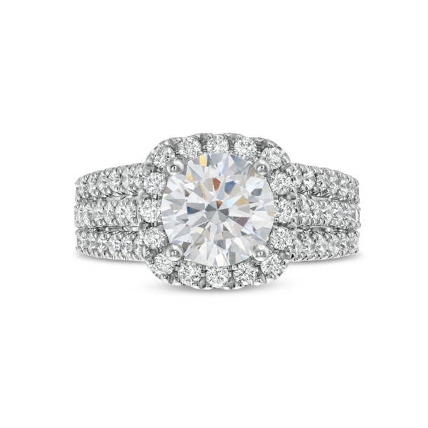 Three-Row Halo Diamond Luxury Engagement Setting By Diamonds Direct Designs
