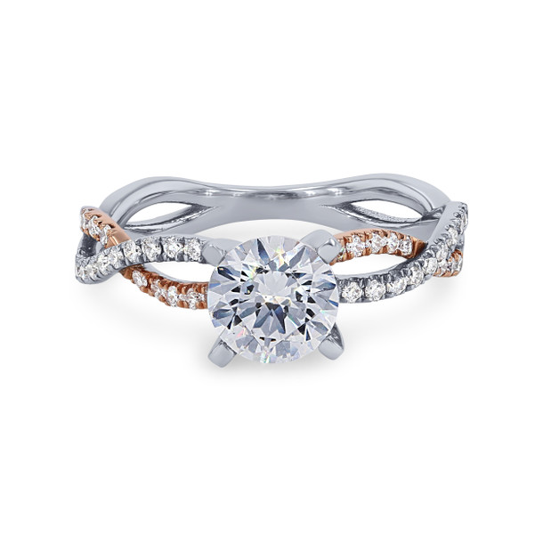 Two Tone Twist Full Diamond Engagement Setting