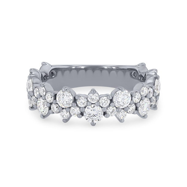 Two Row Mirrored Alternating Wedding Band