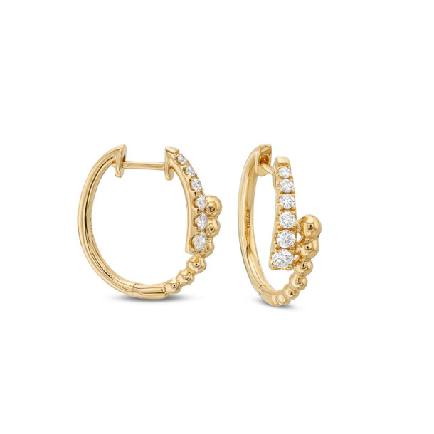 Graduated Diamond Bypass Hoop Earrings