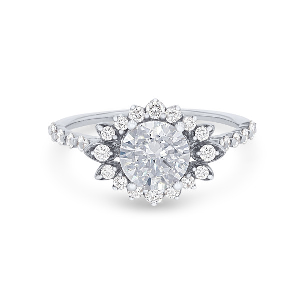 Floral Halo Engagement Setting