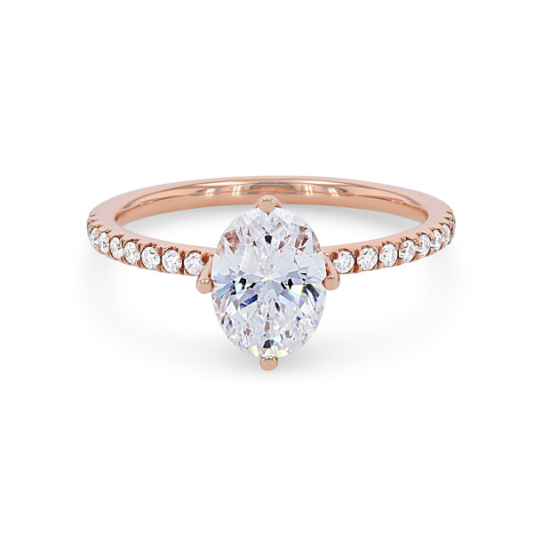 Kite Prong Diamond Pave Engagement Setting
