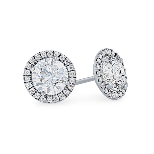 Diamond Halo Stud Earrings