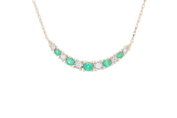Emerald and Diamond Bar Pendant
