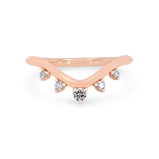 Contour Scatter Graduated Diamond Wedding Band