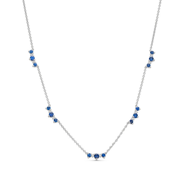 Alternating Sapphire and Diamond Station Necklace