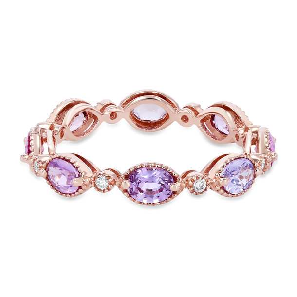 Pink and Purple Sapphire Eternity Band