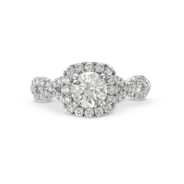 Round Diamond Halo Open Twist Engagement Ring