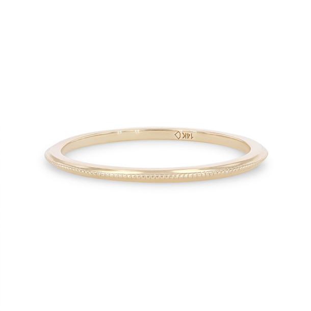 Milgrain Knife Edge Wedding Band