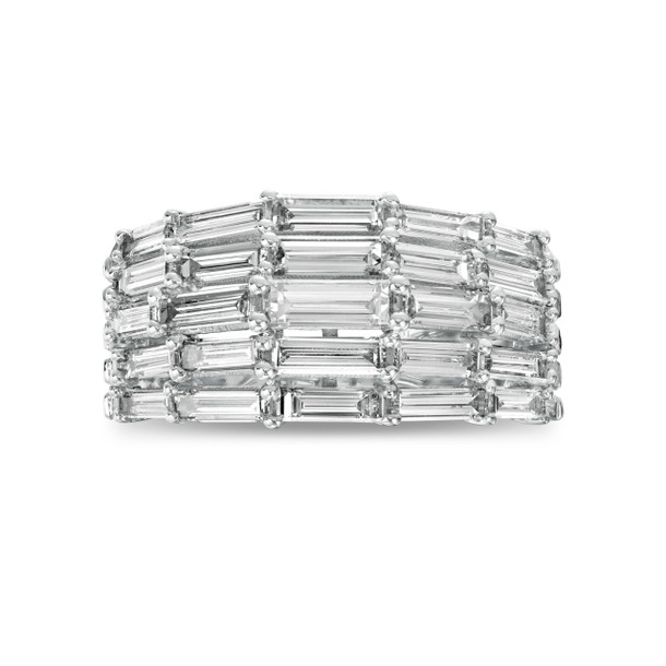 Multi-Row Horizontal Baguette Diamond Band