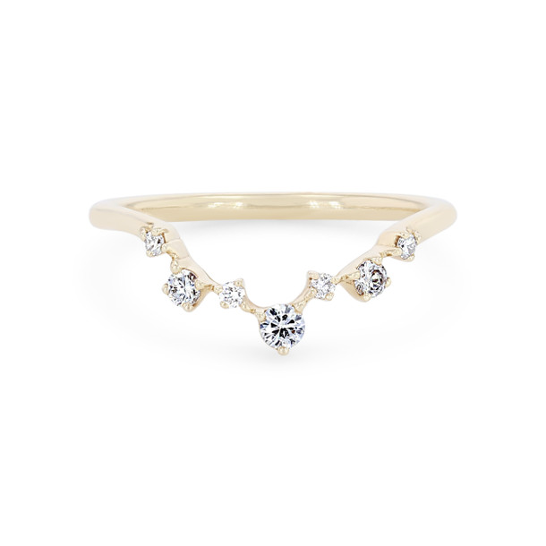 Contour Scatter Diamond Wedding Band