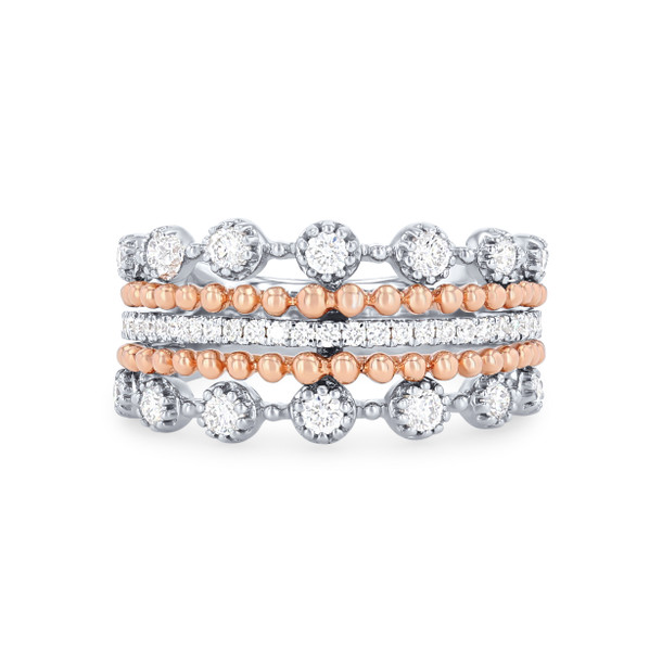 Uneek Five-Row Two-Tone Diamond Band