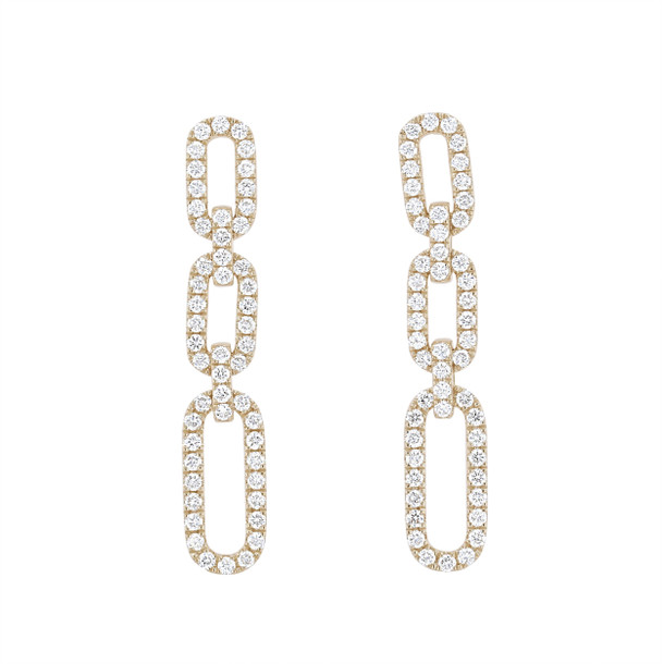Diamond Paperclip Link Earrings
