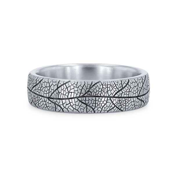 Leaf Detail 6.5mm Wedding Band