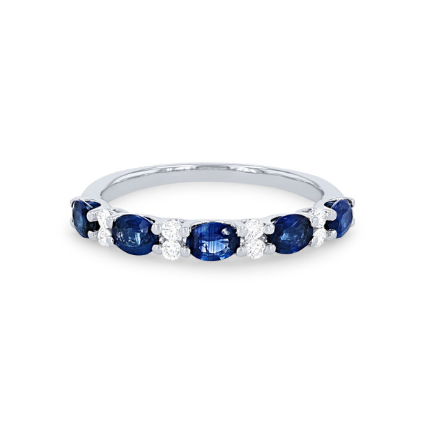 Uneek Oval Sapphire and Diamond Alternating Band