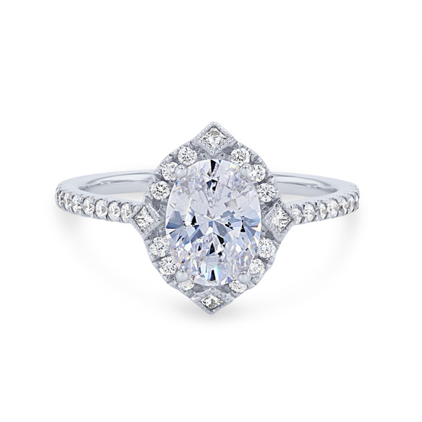 Milgrain Oval Halo Engagement Setting by Classique