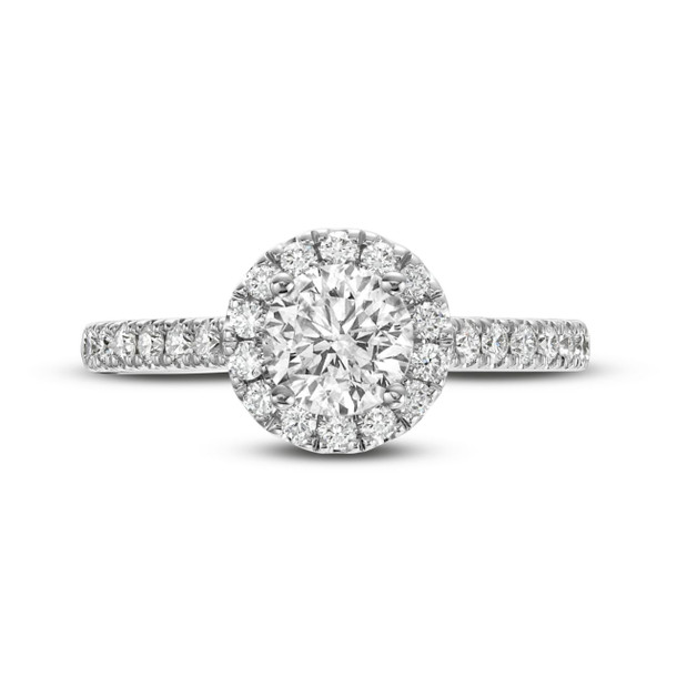 Round Diamond Halo Engagement Ring