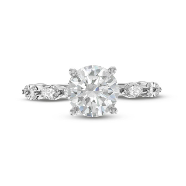 Alternating Marquise and Round Diamond Engagement Setting