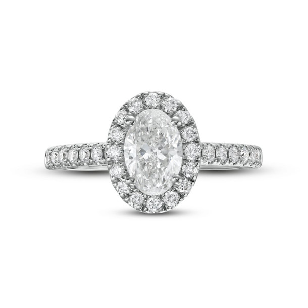 Oval Diamond Halo Engagement Ring