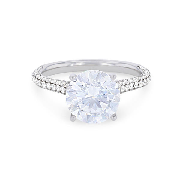 Sylvie Three Sided Pave Diamond Cathedral Engagement Setting