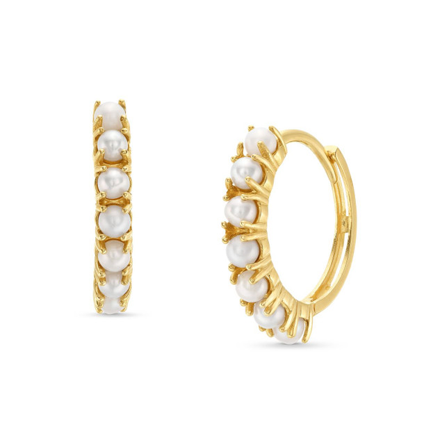 Freshwater Pearl Huggie Hoop Earrings